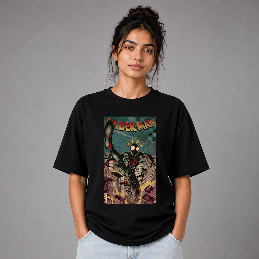 Black Spider-Man Oversized Unisex Graphic Tee